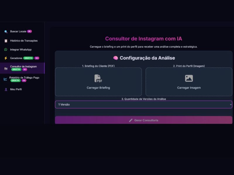 Bônus: App de IA para consultoria de Instagram.